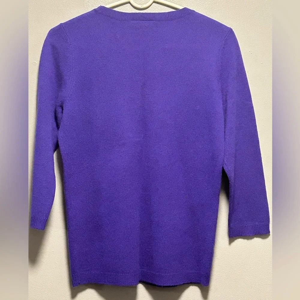 Ann Taylor Purple Cashmere Sweater Size Medium - Picture 2 of 8